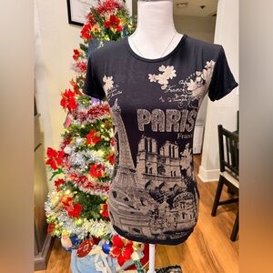 Elegant Black Paris Graphic Tee